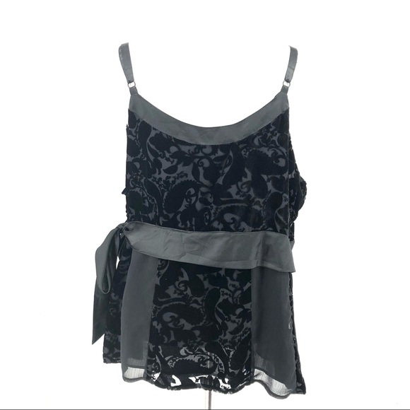 Lane Bryant Black Velvet and Satin Sleeveless Tank - Picture 4 of 6